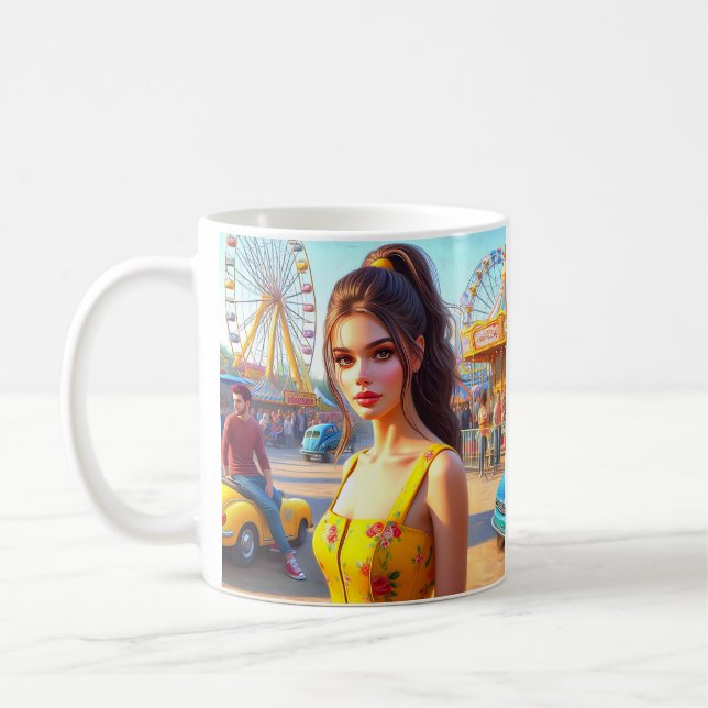 Caneca De Café Un Cœur Déterminé, carte pour tous (Esquerda)