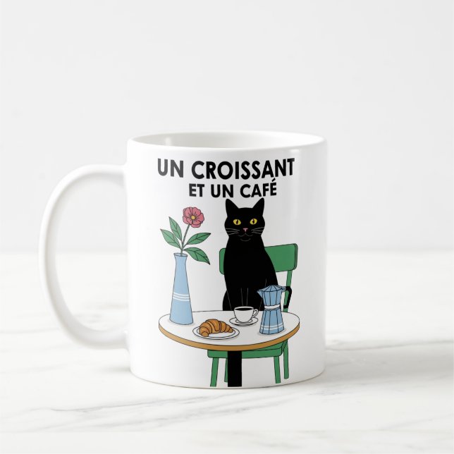 Caneca De Café Un Croissant Cat  (Esquerda)