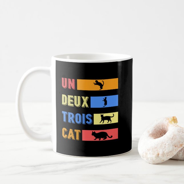 Caneca De Café Un Deux Trois Cat (Com Donut)