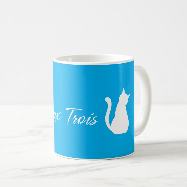 Caneca De Café Un Deux Trois Cat T Shirt (Frente Esquerda)