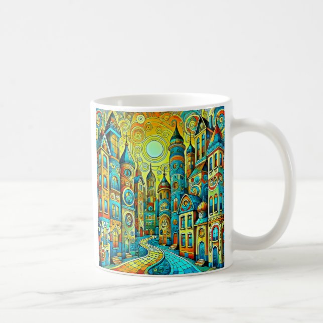 Caneca De Café Un ville aux aurores  (Direita)