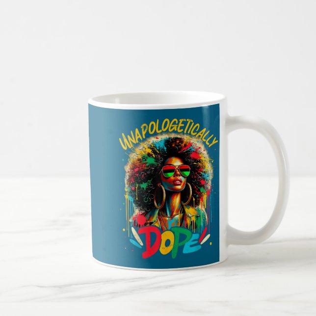 Caneca De Café Unalogetically Afro Black Woman Black History Mela (Direita)