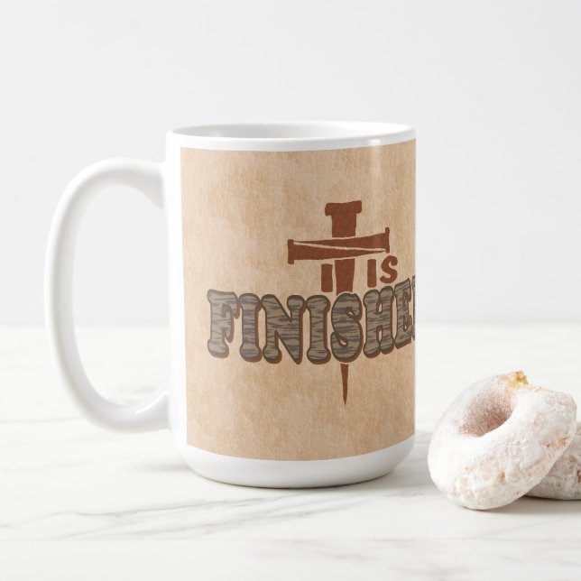 Caneca De Café Unhas Rusty Cruz de Cristo Cristão (Com Donut)