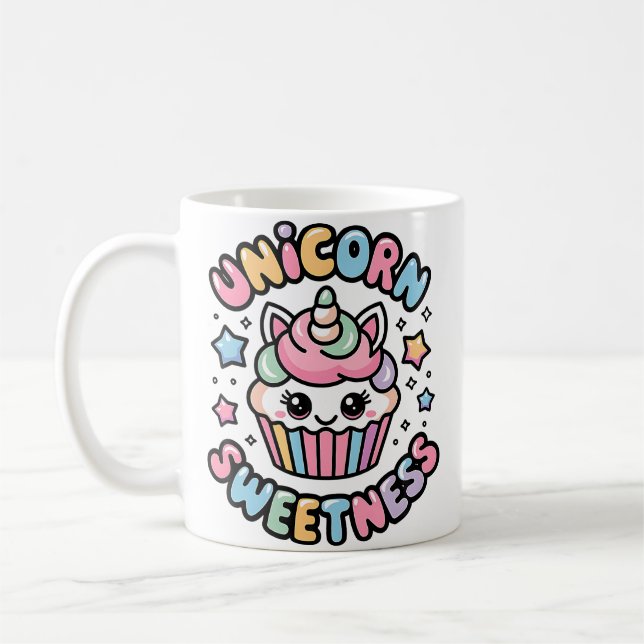 Caneca De Café Unicorn Cupcake Sweetness Magical Treats Lover (Esquerda)