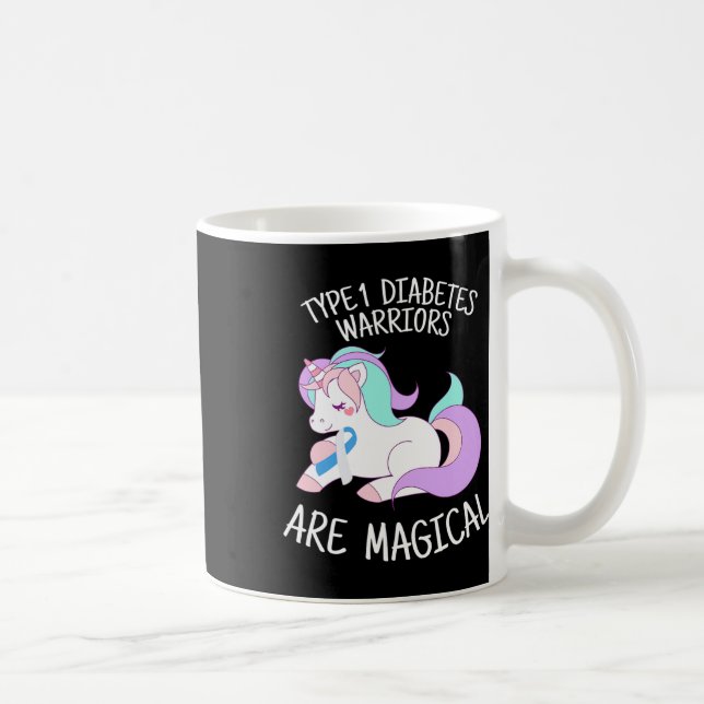 Caneca De Café Unicorn Diabetes Warrior Gift  (Direita)