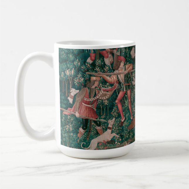 Caneca De Café Unicorn Hunt Medieval Art - Unicórnio Defende-Se (Esquerda)