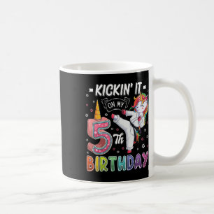 Caneca De Café Unicorn Karate 5 Birthday 5 anos Taekw