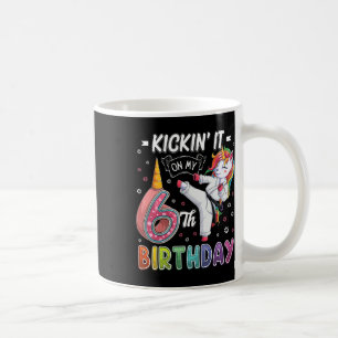 Caneca De Café Unicorn Karate 6 Birthday, 6 anos Taekwo