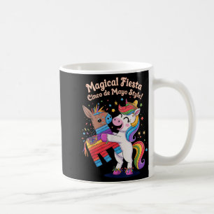 Caneca De Café Unicorn mágica festa cinco de maio estilo mexicano