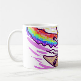 Caneca De Café Unicorn Rainbow Riding Ice Cream Cone