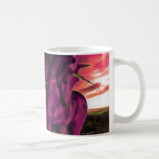 Caneca De Café Unicórnio Amethyst Windswept (Direita)