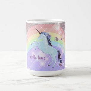 Caneca De Café Unicórnio, arco-íris, para raparigas, crianças, fe
