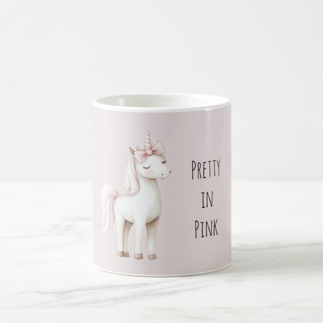 Caneca De Café Unicórnio Bonito em Rosa (Centro)