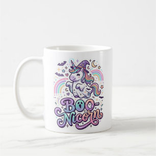 Caneca De Café Unicórnio Boo-nicórnio Vetor Premium Design de Vet