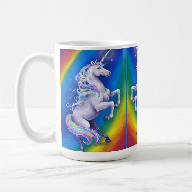 Caneca De Café Unicórnio com Arco-íris (Esquerda)