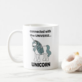 Caneca De Café Unicórnio Conectado Ao Universo Unicórnio