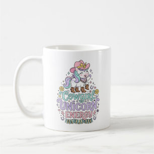 Caneca De Café Unicórnio Cowgirl Energia de Unicórnio Produto Fof