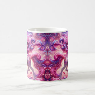 Caneca De Café Unicórnio de Corações Rosa