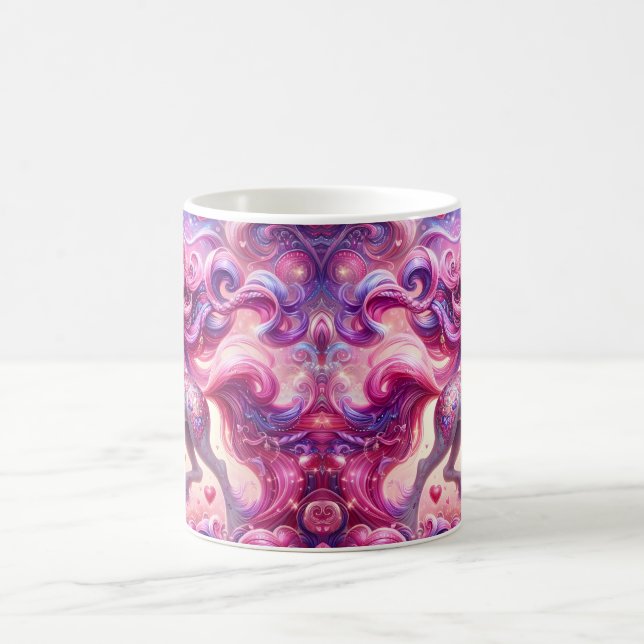Caneca De Café Unicórnio de Corações Rosa (Centro)