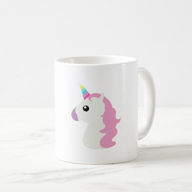 Caneca De Café Unicórnio de Emoji (Frente Esquerda)