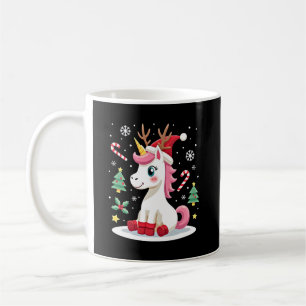 Caneca De Café Unicórnio de Natal Fofo Mágico Xmas Meninas de Cri