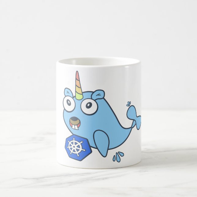 Caneca De Café Unicórnio Docker de gopher Golang com Kubernetes (Centro)