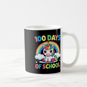 Caneca De Café Unicórnio dos 100 Dias de Escola 100 Dias mais Int