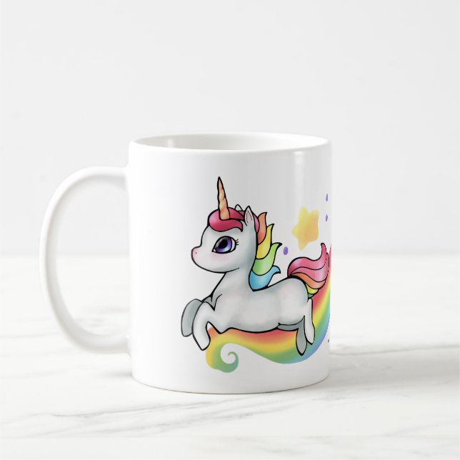 Caneca De Café Unicórnio e Rainbow Mug personalizáveis (Esquerda)