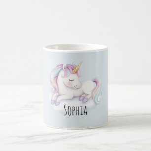 Caneca De Café Unicórnio Em Uma Nuvem