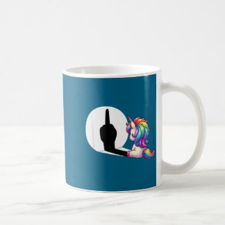 Caneca De Café Unicórnio Engraçado Com o Dedo do Meio Manhã Mal H