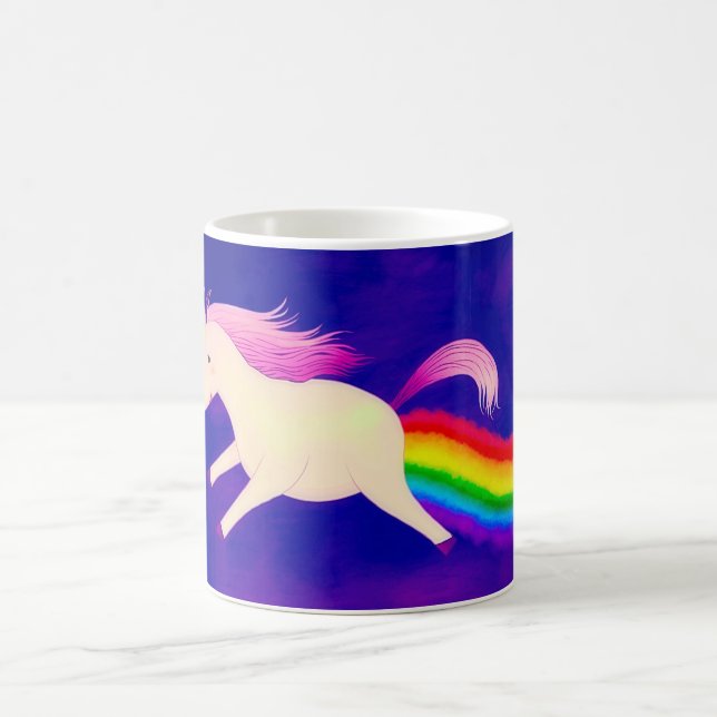 Caneca De Café Unicórnio engraçado do vôo que Farting um (Centro)
