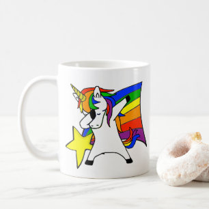 Caneca De Café Unicórnio Estrela Arco-íris Dançando