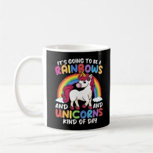Caneca De Café Unicórnio Fofo Caprichoso Divertido Arco-íris E Un