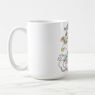 Caneca De Café Unicórnio fofo em um arco-íris