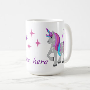 Caneca De Café Unicórnio Fofo & Estrelas