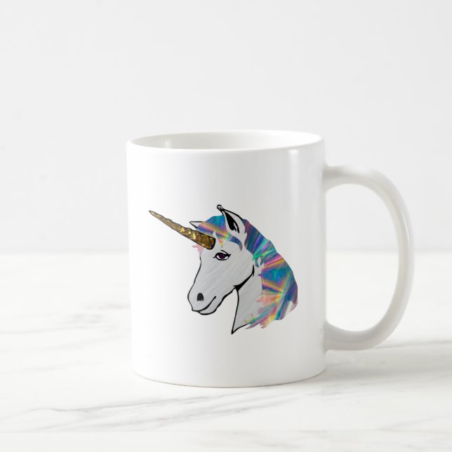 Caneca De Café unicórnio holográfico (Direita)