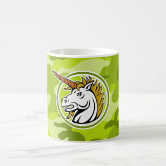 Caneca De Café Unicórnio irritado; camo verde-claro, camuflagem