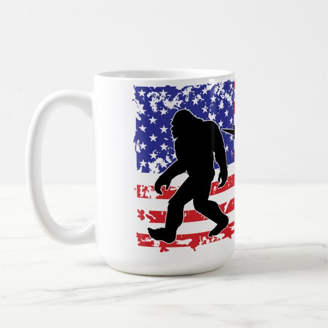 Caneca De Café Unicórnio, Jackalope, Pé Grande e a Bandeira Ameri (Esquerda)