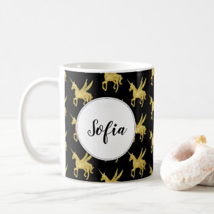 Caneca De Café unicórnio mágico, unicórnio dourado, moda