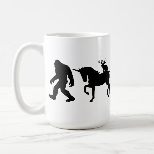 Caneca De Café Unicórnio, Pé Grande e Jackalope (Esquerda)
