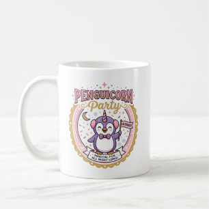 Caneca De Café Unicórnio Penguicórnio Festa POD Pronto Zazzle Des