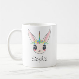 Caneca De Café Unicórnio Personalizado Rosa Meninas Fofo