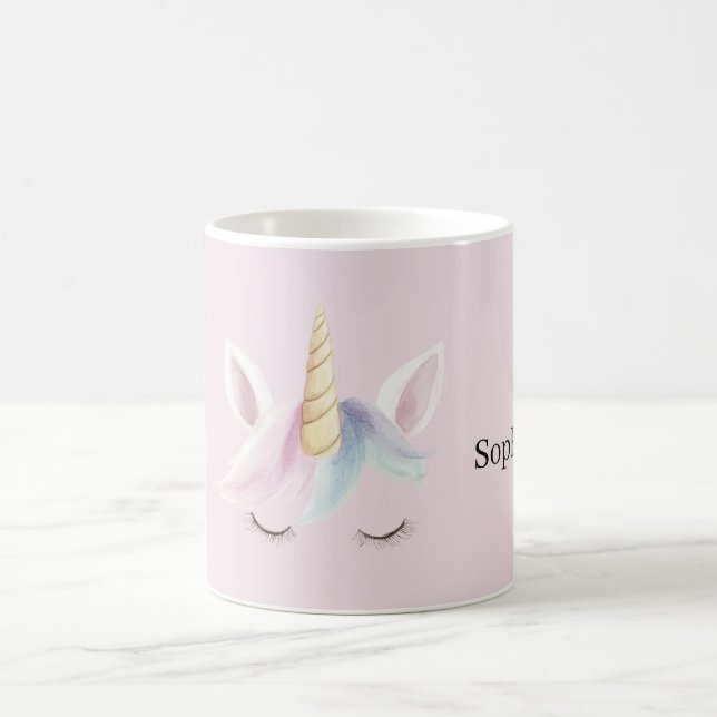 Caneca De Café Unicórnio Rosa Azul Roxo (Centro)