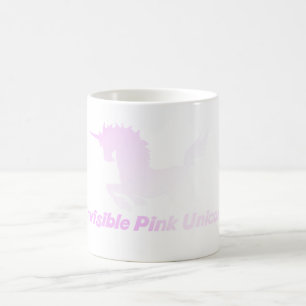Caneca De Café Unicórnio Rosa Invisível no Céu