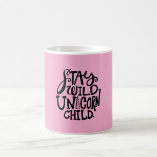 Caneca De Café Unicórnio Selvagem Rosa de Menina