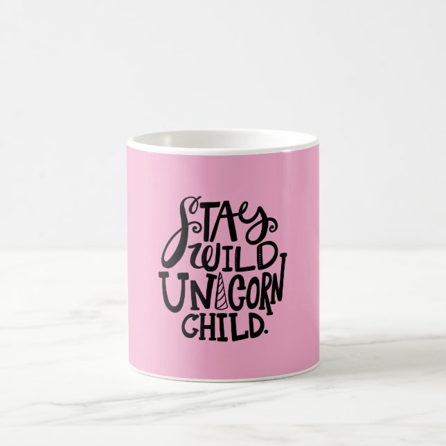 Caneca De Café Unicórnio Selvagem Rosa de Menina (Centro)