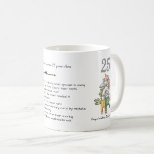Caneca De Café Unicórnios de 25 do FunNY Casamento Personalizado