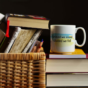 Caneca De Café Unida, citamos amarelo azul Ucrânia