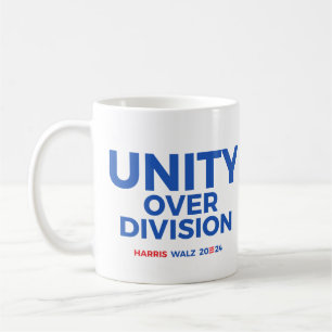 Caneca De Café Unidade sobre Divisão - Harris Walz 2024