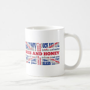 Caneca De Café Union Jack, gíria de rhyming de cockney